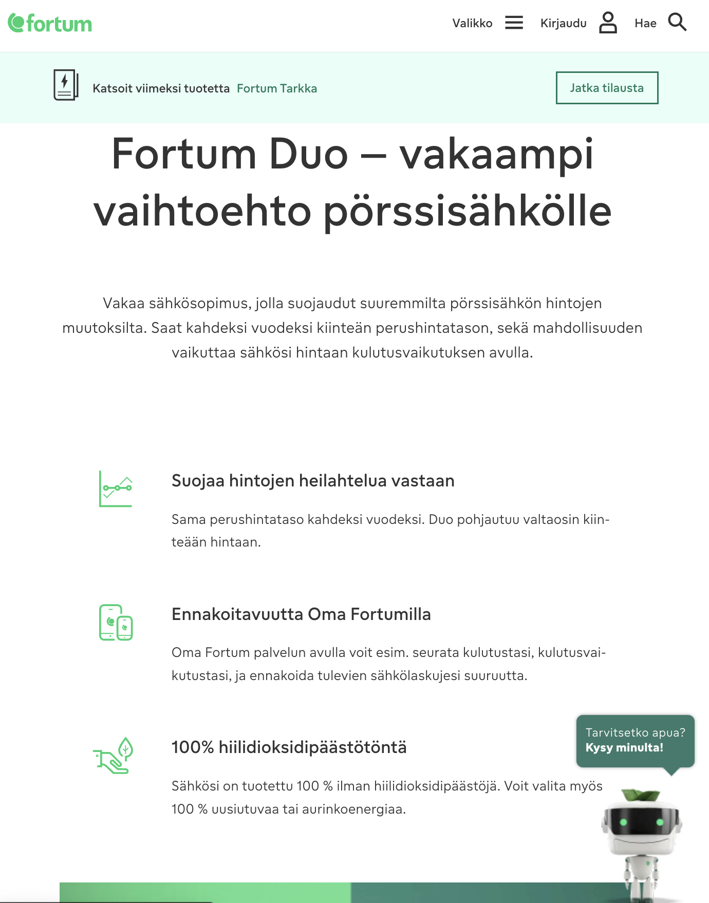Fortum DUO kokemuksia asiakkailta